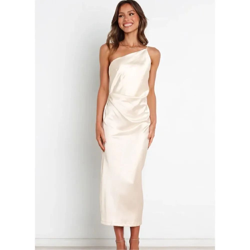 Petal + Pup One Shoulder Satin Dress